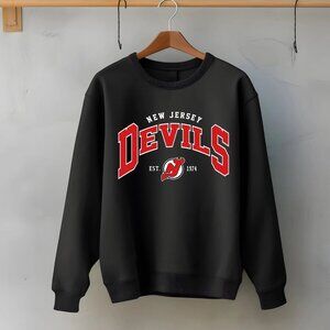 Vintage 90s New Jersey Devils Crewneck Sweatshirt, Retro Hockey NHL Shirt Tee